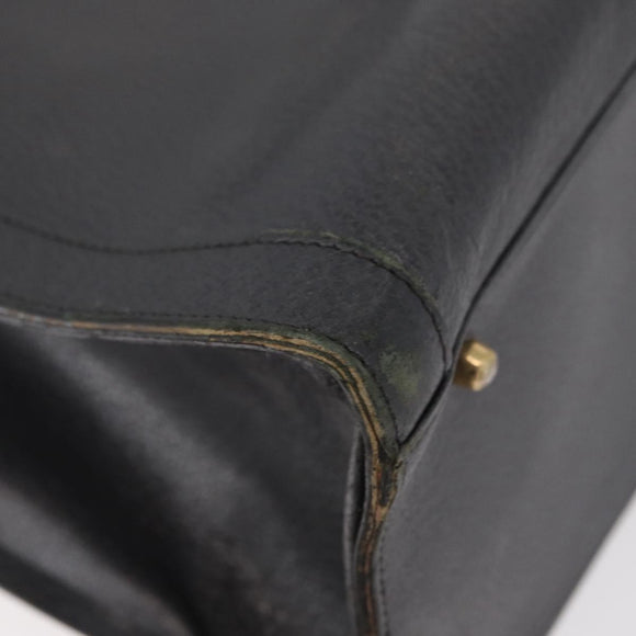 GUCCI Bamboo Tote Bag Leather Black Gold Auth 180798