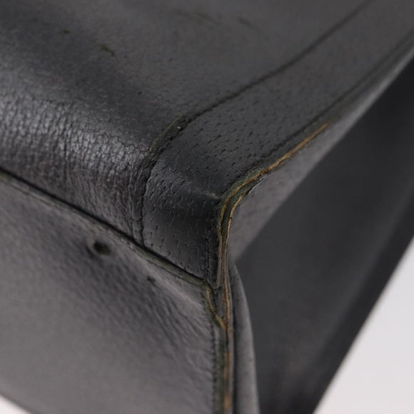 GUCCI Bamboo Tote Bag Leather Black Gold Auth 180798