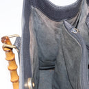 GUCCI Bamboo Tote Bag Leather Black Gold Auth 180798-21