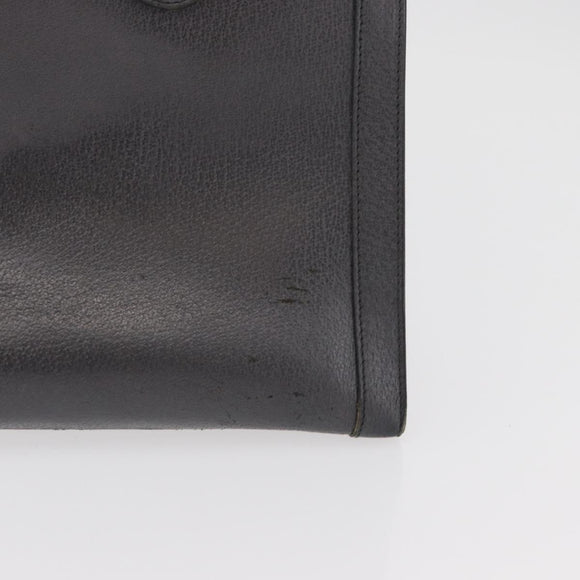 GUCCI Bamboo Tote Bag Leather Black Gold Auth 180798