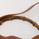 GUCCI Bamboo Shoulder Bag Leather 2way Brown Gold 001 2113 1638 Auth 180799-10
