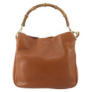 GUCCI Bamboo Shoulder Bag Leather 2way Brown Gold 001 2113 1638 Auth 180799-2
