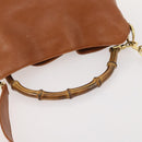 GUCCI Bamboo Shoulder Bag Leather 2way Brown Gold 001 2113 1638 Auth 180799-9