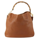 GUCCI Bamboo Shoulder Bag Leather 2way Brown Gold 001 1577 Auth 180800-2