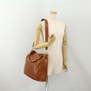 GUCCI Bamboo Shoulder Bag Leather 2way Brown Gold 001 1577 Auth 180800-23