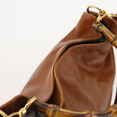 GUCCI Bamboo Shoulder Bag Leather 2way Brown Gold 001 1577 Auth 180800-6