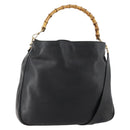 GUCCI Bambus Umhängetasche Leder 2-Wege Schwarz Gold 001 1577 Auth 180801-1