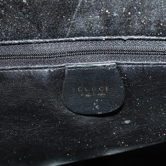 GUCCI Bambus Umhängetasche Leder 2-Wege Schwarz Gold 001 1577 Auth 180801