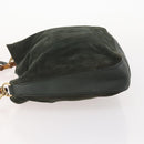 GUCCI Bamboo Shoulder Bag Suede 2way Khaki Gold Auth 180802-5