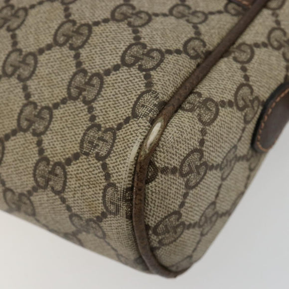 GUCCI GG Supreme Web Sherry Line Shoulder Bag PVC Beige Gold Auth 180803