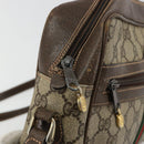 GUCCI GG Supreme Web Sherry Line Shoulder Bag PVC Beige Gold Auth 180803-18