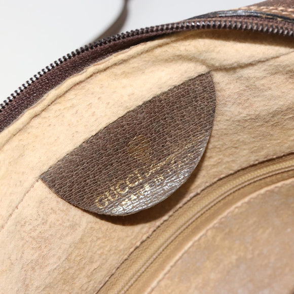 GUCCI GG Supreme Web Sherry Line Shoulder Bag PVC Beige Gold Auth 180803