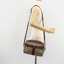 GUCCI GG Supreme Web Sherry Line Shoulder Bag PVC Beige Gold Auth 180803-23