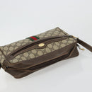 GUCCI GG Supreme Web Sherry Line Shoulder Bag PVC Beige Gold Auth 180803-6