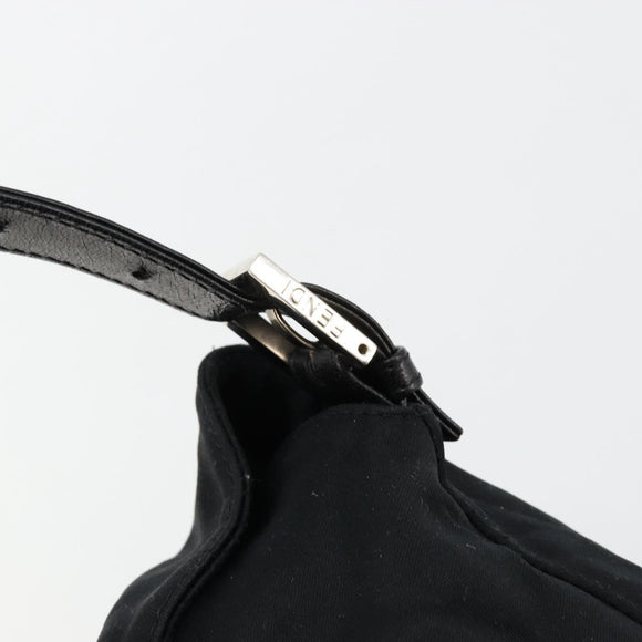 FENDI Mamma Baguette Shoulder Bag Nylon Black Silver Auth 180804