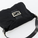 FENDI Mamma Baguette Shoulder Bag Nylon Black Silver Auth 180804-6