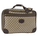 GUCCI GG Supreme Web Sherry Line Trunk PVC Beige Gold Red Auth 180805-1