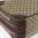 GUCCI GG Supreme Web Sherry Line Trunk PVC Beige Gold Red Auth 180805-15