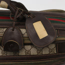 GUCCI GG Supreme Web Sherry Line Trunk PVC Beige Gold Red Auth 180805-17