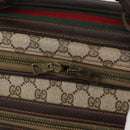 GUCCI GG Supreme Web Sherry Line Trunk PVC Beige Gold Red Auth 180805-10