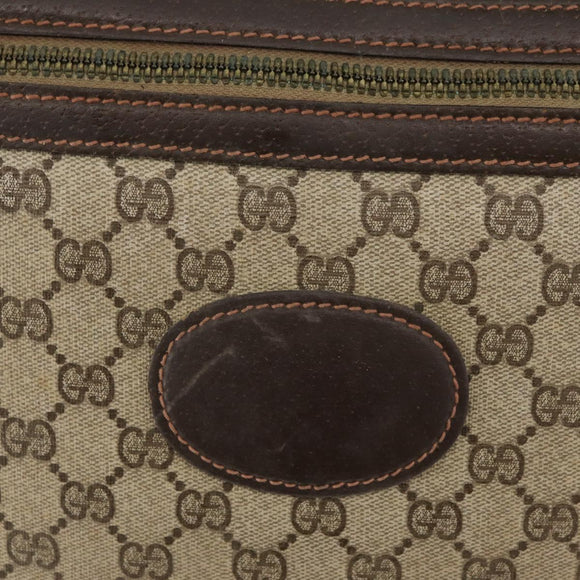 GUCCI GG Supreme Web Sherry Line Trunk PVC Beige Gold Red Auth 180805
