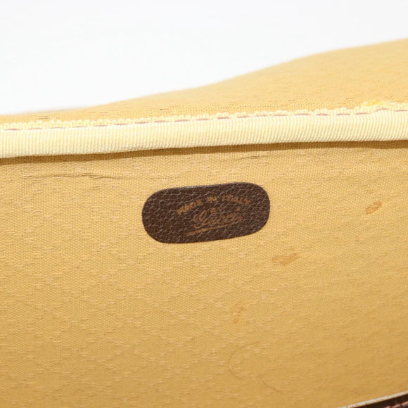 GUCCI GG Supreme Web Sherry Line Trunk PVC Beige Gold Red Auth 180805