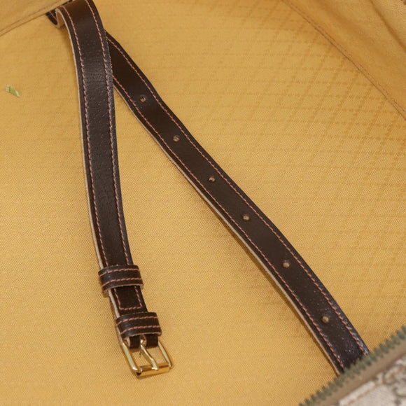 GUCCI GG Supreme Web Sherry Line Trunk PVC Beige Gold Red Auth 180805
