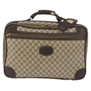 GUCCI GG Supreme Web Sherry Line Trunk PVC Beige Gold Red Auth 180805-13