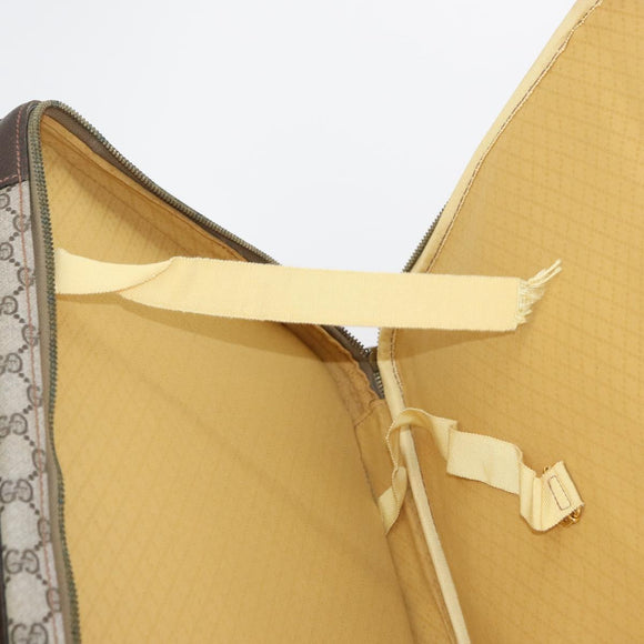 GUCCI GG Supreme Web Sherry Line Trunk PVC Beige Gold Red Auth 180805