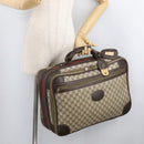 GUCCI GG Supreme Web Sherry Line Trunk PVC Beige Gold Red Auth 180805-30