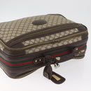 GUCCI GG Supreme Web Sherry Line Trunk PVC Beige Gold Red Auth 180805-6