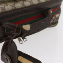 GUCCI GG Supreme Web Sherry Line Trunk PVC Beige Gold Red Auth 180805-7