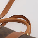 CELINE Macadam Canvas Boston Bag PVC Leather 2way Brown Gold Auth 180808A-10