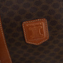 CELINE Macadam Canvas Boston Bag PVC Leather 2way Brown Gold Auth 180808A-17