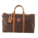 CELINE Macadam Canvas Boston Bag PVC Leather 2way Brown Gold Auth 180808A-2
