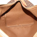 CELINE Macadam Canvas Boston Bag PVC Leather 2way Brown Gold Auth 180808A-21