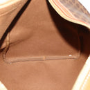 CELINE Macadam Canvas Boston Bag PVC Leather 2way Brown Gold Auth 180808A-22