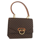 CELINE Macadam Canvas Hand Bag PVC Leather Brown Gold Auth 180815A-1
