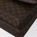 CELINE Macadam Canvas Hand Bag PVC Leather Brown Gold Auth 180815A-15