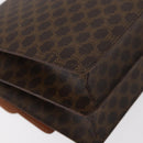 CELINE Macadam Canvas Hand Bag PVC Leather Brown Gold Auth 180815A-16