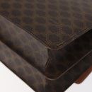 CELINE Macadam Canvas Hand Bag PVC Leather Brown Gold Auth 180815A-17