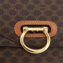 CELINE Macadam Canvas Hand Bag PVC Leather Brown Gold Auth 180815A-18