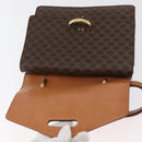 CELINE Macadam Canvas Hand Bag PVC Leather Brown Gold Auth 180815A-9