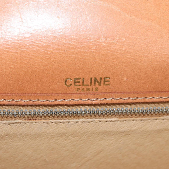 CELINE Macadam Canvas Hand Bag PVC Leather Brown Gold Auth 180815A