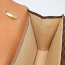 CELINE Macadam Canvas Hand Bag PVC Leather Brown Gold Auth 180815A-20