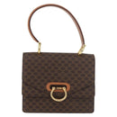 CELINE Macadam Canvas Hand Bag PVC Leather Brown Gold Auth 180815A-13
