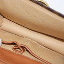 CELINE Macadam Canvas Hand Bag PVC Leather Brown Gold Auth 180815A-22