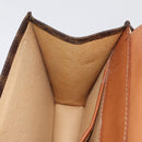 CELINE Macadam Canvas Hand Bag PVC Leather Brown Gold Auth 180815A-24