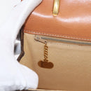 CELINE Macadam Canvas Hand Bag PVC Leather Brown Gold Auth 180815A-26