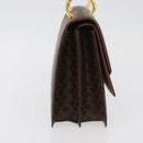CELINE Macadam Canvas Hand Bag PVC Leather Brown Gold Auth 180815A-4